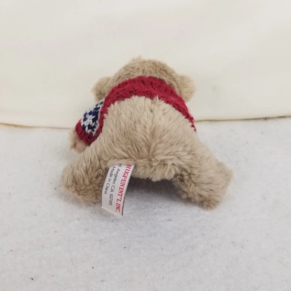 Teddy Bear Plush Stuffed‎ Toy Red white blue Sweater Tan Hugfun International 6